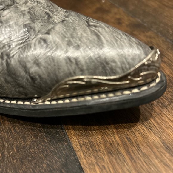 Vintage Gray Ostrich Leather Cowboy Boots | Women’s 6.5 | Tony Lama Style - Picture 6 of 15